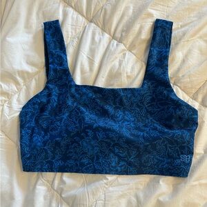 Albion Blue Navy Floral Olivia Swim Crop